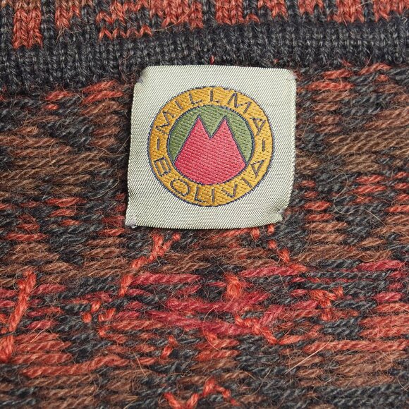 100% Alpaca Cropped Sweater Handloomed Millma Bolivia Women's Size Small - Picture 4 of 6